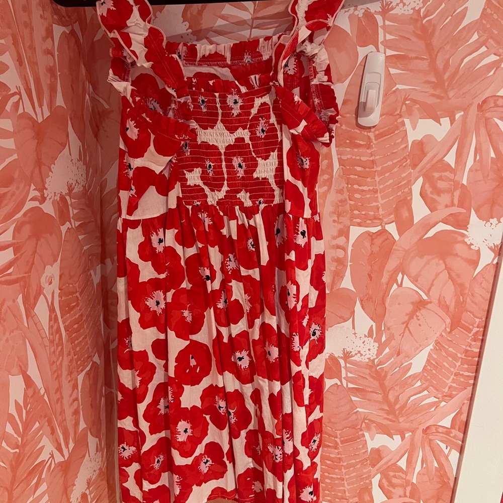 Floral Red and White Dress - Picture 2 of 5